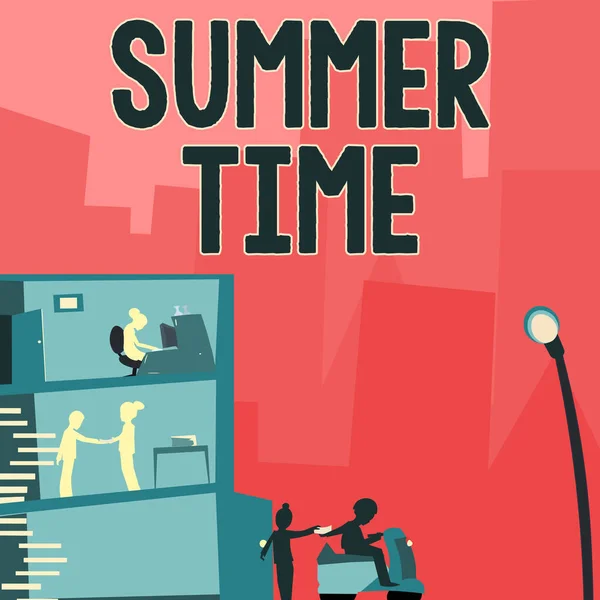 Ręczne Pisanie Znaku Summer Time Business Concept Najgorętszy Sezon Roku — Zdjęcie stockowe