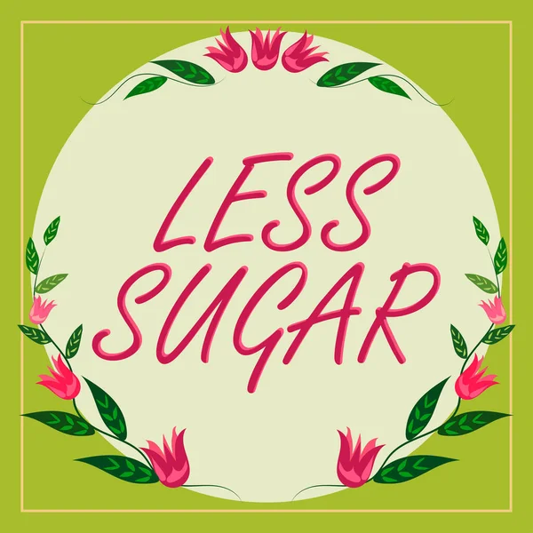 Yazısı Daha Şeker Konsepti Yediğimiz Herhangi Bir Yiyecek Içecekte Daha — Stok fotoğraf