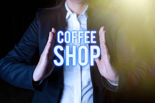 Inspiratie Bord Coffee Shop Concept Betekent Een Restaurant Dat Voornamelijk — Stockfoto