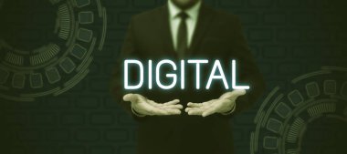 Verileri depolayan ve işleyen kavramsal görüntü Dijital, Kavramsal fotoğraf elektronik teknolojisi
