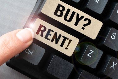 Ev kiralama hakkında bilgi veren Buy Question Rent ve Internet Concept Group 'u gösteren metin işareti