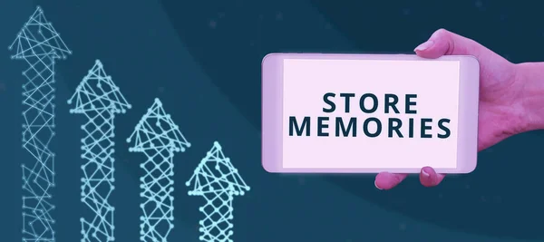 Написание Отображения Текста Store Memories Word Процесса Ввода Хранения Ранее — стоковое фото