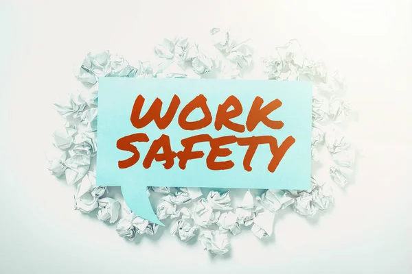 Señal Escritura Mano Seguridad Trabajo Medidas Preventivas Fotográficas Conceptuales Aplicadas — Foto de Stock