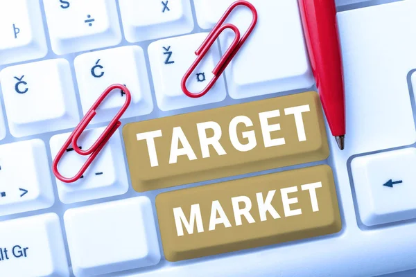 Handschrift Zeichen Target Market Business Ansatz Spezifische Kunden Auf Die — Stockfoto