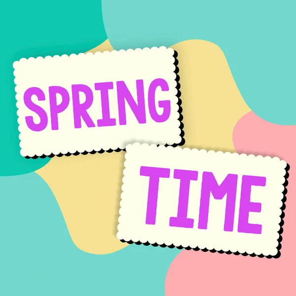 Inspiration Showing Sign Spring Time Internet Concept Temperate Season Year — Stock Photo, Image