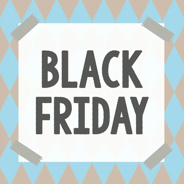 Inspiration Showing Sign Black Friday Business Concept Day Seller Mark — Stock Photo, Image