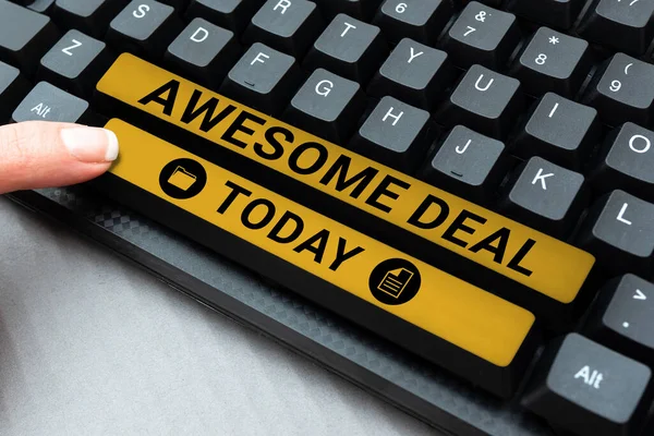 Εγγραφείτε Εμφάνιση Awesome Deal Έννοια Που Σημαίνει Εντυπωσιακή Συμφωνία Που — Φωτογραφία Αρχείου