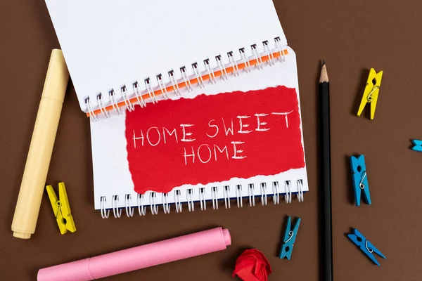 Conceptual Caption Home Sweet Home Concept Meaning Welcome Back Pleasurable — Stock Photo, Image