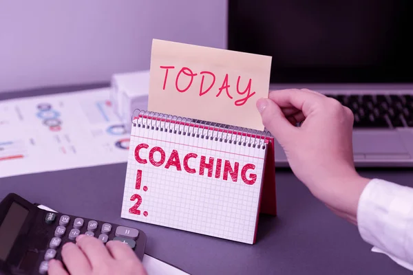Text Showing Inspiration Coaching Internet Concept Unlocking Persons Potential Maximize — Stock Photo, Image