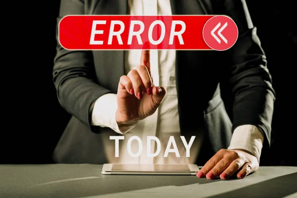 Sinal Que Mostra Erro Falha Conceito Negócio Desvio Desempenho Comportamento — Fotografia de Stock