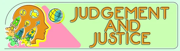 Firma Que Muestra Juicio Justicia Los Procedimientos Judiciales Concepto Negocios —  Fotos de Stock