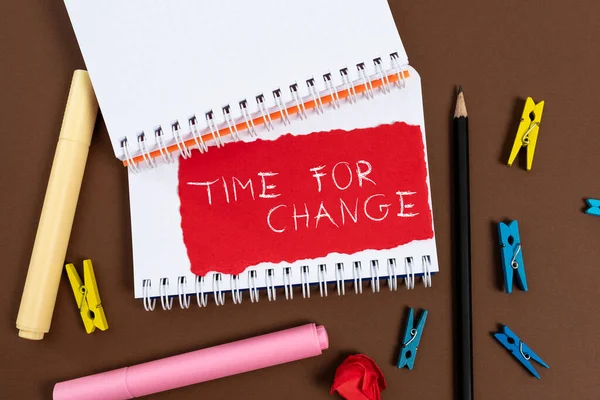 Exibição Conceitual Time Change Word Take Action Novos Começos Mudança — Fotografia de Stock