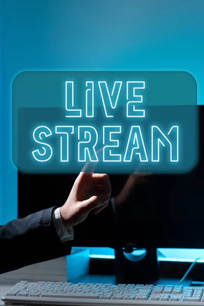 Концептуальный Дисплей Live Stream Internet Concept Трансляции Видео Аудио Материала — стоковое фото