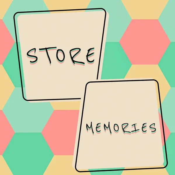 Ручной Знак Store Memories Internet Concept Процесс Ввода Хранения Ранее — стоковое фото