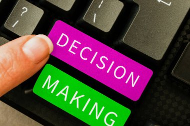 İlham verici Karar Vermeyi gösteren metin, mevcut duruma göre en iyi seçeneği seçmek için sözcük