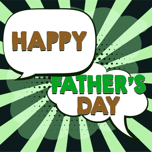 Text Sign Showing Happy Fathers Day Business Idea Celebrated Show — Stock Photo, Image