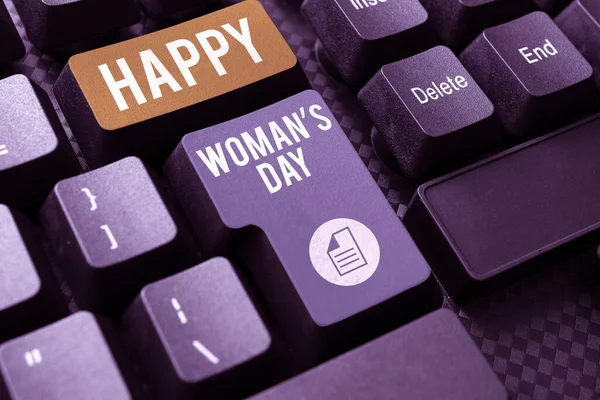 Έννοια Απεικόνιση Happy Woman Day Επιχειρηματική Ιδέα Για Τιμήσει Την — Φωτογραφία Αρχείου