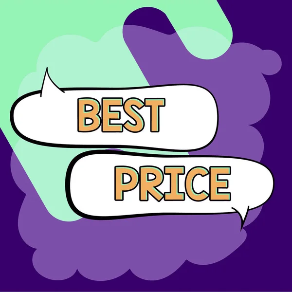 Legenda Texto Apresentando Melhor Preço Conceito Internet Comprador Vendedor Pode — Fotografia de Stock