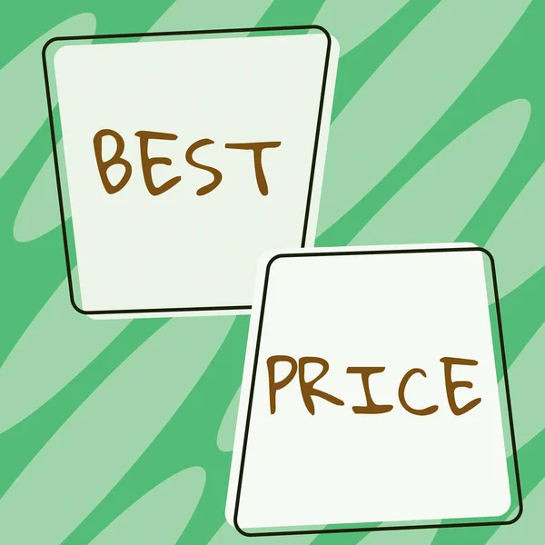 Escrevendo Exibindo Texto Melhor Preço Visão Geral Negócio Comprador Vendedor — Fotografia de Stock