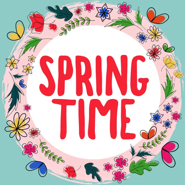 Inspiration Showing Sign Spring Time Business Overview Temperate Season Year — Stock Photo, Image