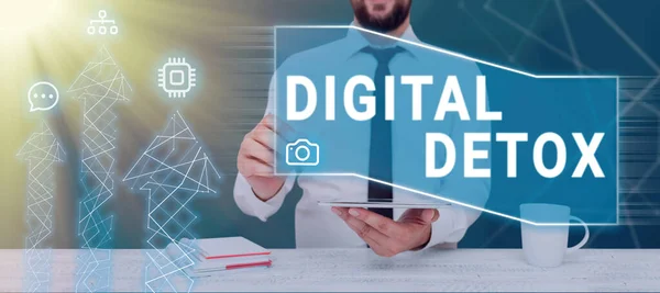 Podpis Koncepcyjny Digital Detox Internet Concept Zakaz Używania Urządzeń Elektronicznych — Zdjęcie stockowe