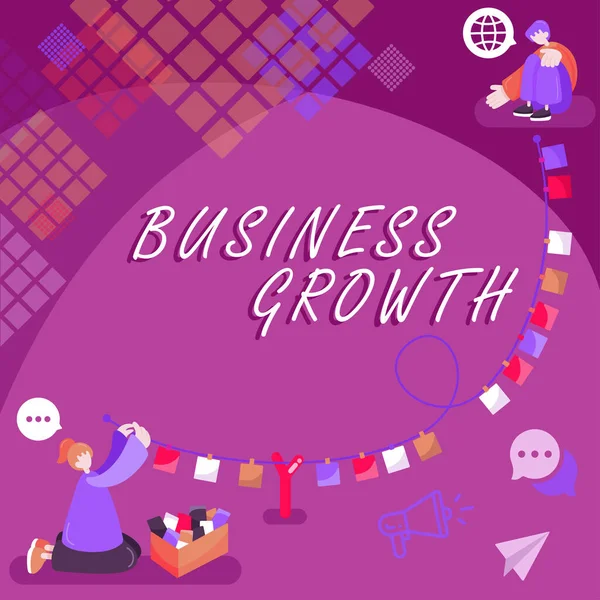 Κείμενο Γραφής Business Growth Word Long Stage Enterprise Πληροί Τις — Φωτογραφία Αρχείου