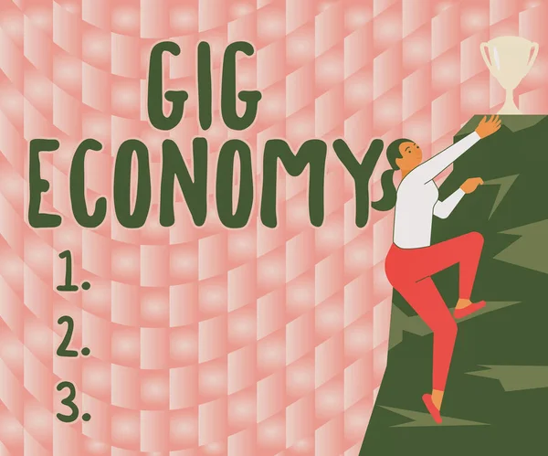 Skriva Text Gig Economy Begreppet Betyder Ett Marknadssystem Som Kännetecknas — Stockfoto