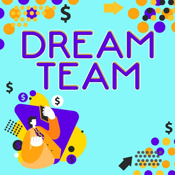 Εγγραφή Εμφάνισης Κειμένου Dream Team Business Concept Προτιμώμενη Μονάδα Ομάδα — Φωτογραφία Αρχείου