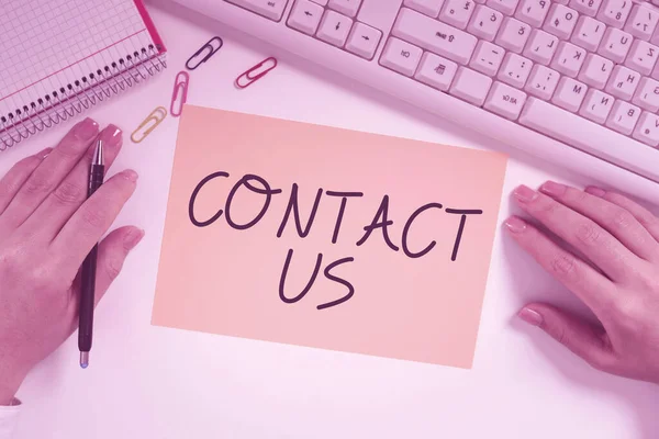 Writing Displaying Text Contact Business Approach Group Person Rendering Costumer — Stock Photo, Image