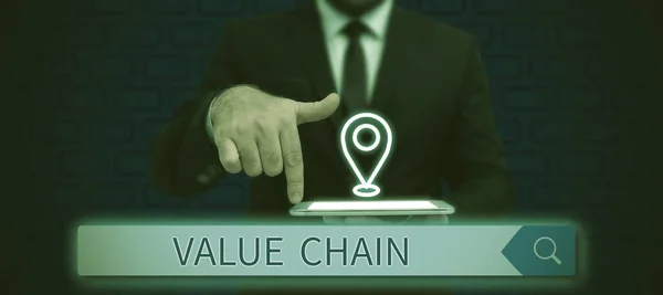 Inspiratie Met Teken Value Chain Business Approach Set Van Functionele — Stockfoto