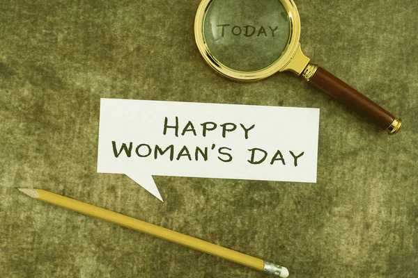 世界中のすべての女性の本質を記念することを意味する幸せな女性Sデーのコンセプトを示すサイン — ストック写真
