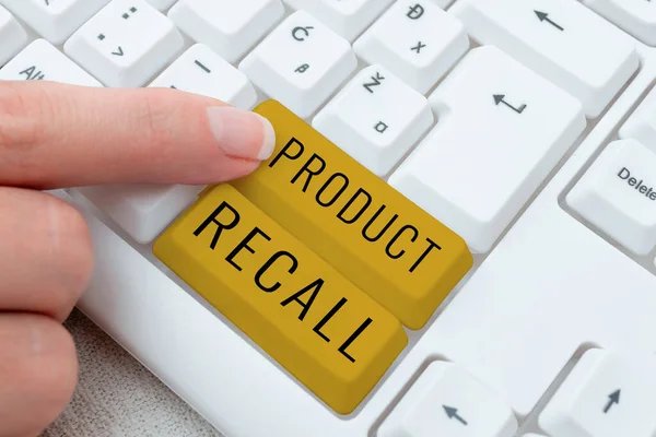 Handwriting text Product Recall, Business concept request to return the possible product issues to the market