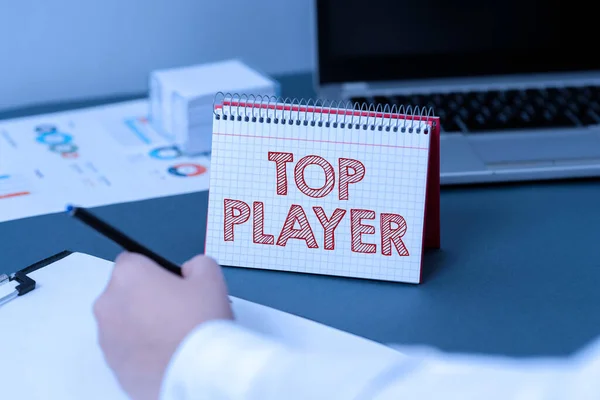 Texto Título Presentando Top Player Concepto Internet Mejor Juego Deportes —  Fotos de Stock