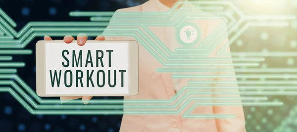 Schilder Mit Smart Workout Internet Konzept Zur Maximierung Des Muskelwachstums — Stockfoto