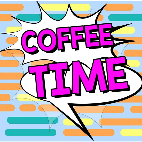 Tekst Bijschrift Presenteren Coffee Time Business Showcase Een Gekozen Periode — Stockfoto