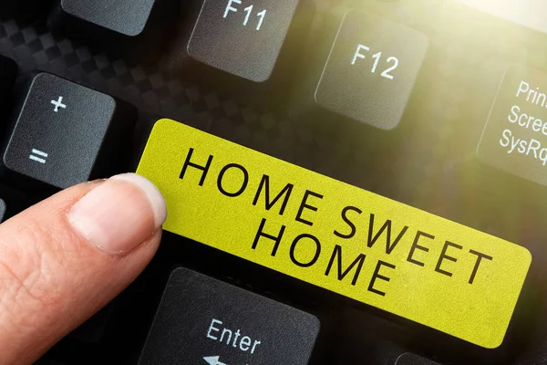 Conceptual Caption Home Sweet Home Internet Concept Welcome Back Pleasurable — Stock Photo, Image