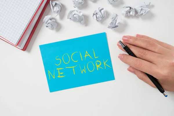 Segno Visualizzazione Social Network Concetto Che Significa Quadro Individuo Collegato — Foto Stock