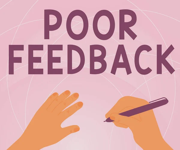 Tekst Bijschrift Presenteren Slechte Feedback Business Idee Laaggradige Evaluatie Gegeven — Stockfoto