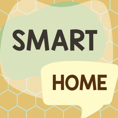 Kavramsal başlık Smart Home, Otomasyon sistemi denetimi üzerine yazılmış sözcük iklim eğlence sistemlerini aydınlatıyor