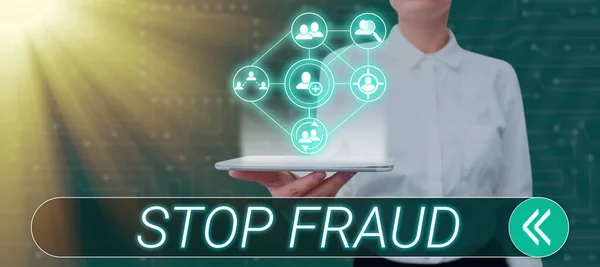 Stop Fraud Word Campaign Advels 거래를 조심하라는 광고를 — 스톡 사진