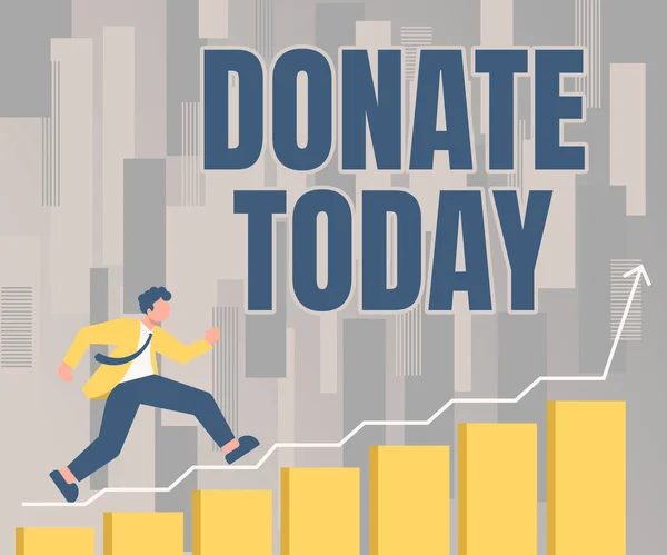 Zarejestruj Wyświetlanie Donate Today Przegląd Biznesowy Aby Dać Jak Towary — Zdjęcie stockowe
