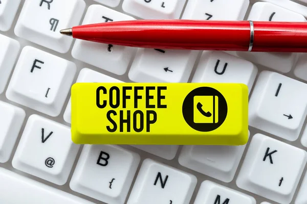 Teken Weergeven Coffee Shop Business Aanpak Een Restaurant Dat Voornamelijk — Stockfoto