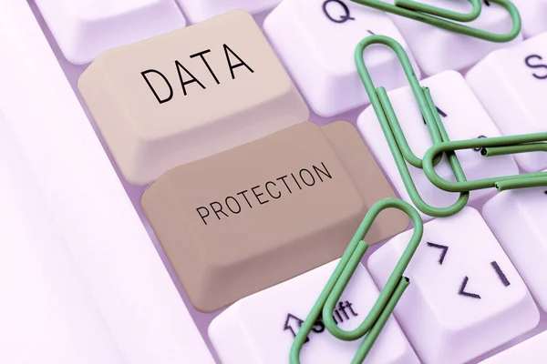 Handskrift Text Dataskydd Begreppet Skydda Information Från Ett Eventuellt Dataintrång — Stockfoto