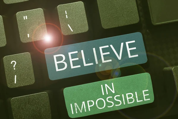 Conceptual Display Believe Impossible Business Overview Motivation Inspiration You Can — Stock Photo, Image