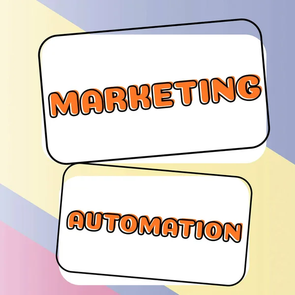 Texto Mostrando Inspiração Automação Marketing Plataformas Software Vitrine Negócios Projetadas — Fotografia de Stock