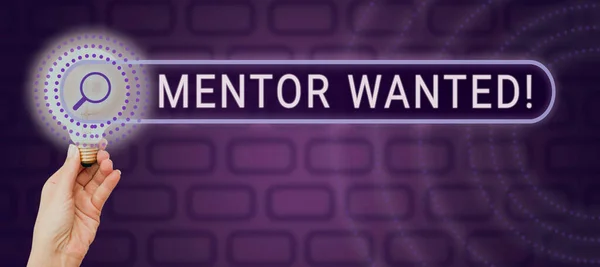 Psaní Zobrazující Text Mentor Wanted Business Showcase Najít Někoho Kdo — Stock fotografie