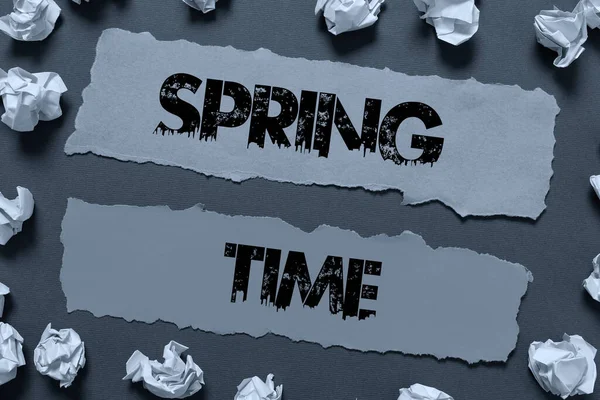 Handwriting Text Spring Time Conceptual Photo Temperate Season Year Identified — Stock Photo, Image