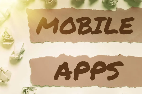 Inspiráló Szöveg Mobile Apps Word Software Application Designed Run Handheld — Stock Fotó