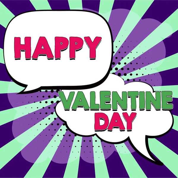 Handschriftliche Zeichen Happy Valentine Day Internet Konzept Ein Besonderer Tag — Stockfoto