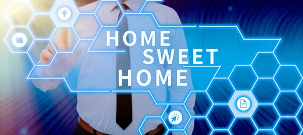 Conceptual Caption Home Sweet Home Business Showcase Welcome Back Pleasurable — Stock Photo, Image
